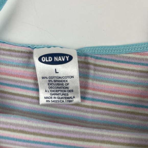 Old Navy Womens Crop Top Blue Pink Stripe Large - Picture 5 of 7